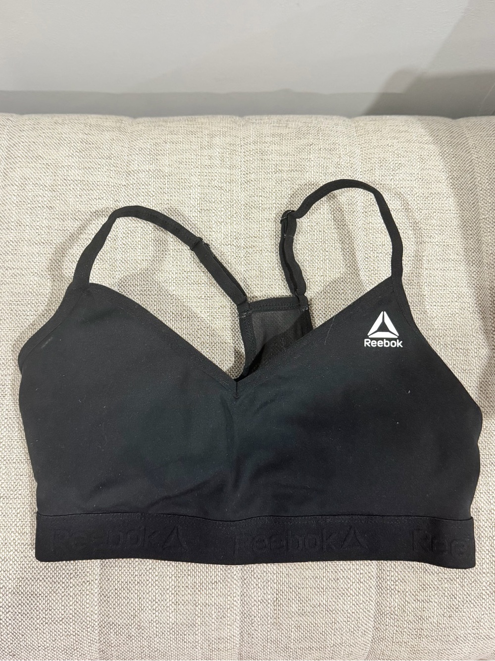 Reebok Black Seamless Padded Sports Bra  Size Small